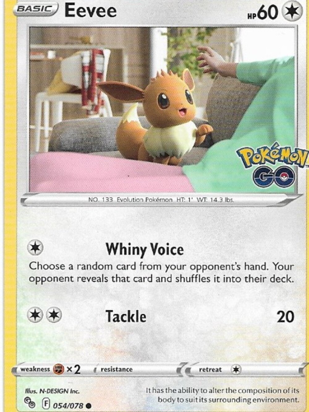 Pokemon Eevee 054/078 Pokemon GO Non-Holo HP
